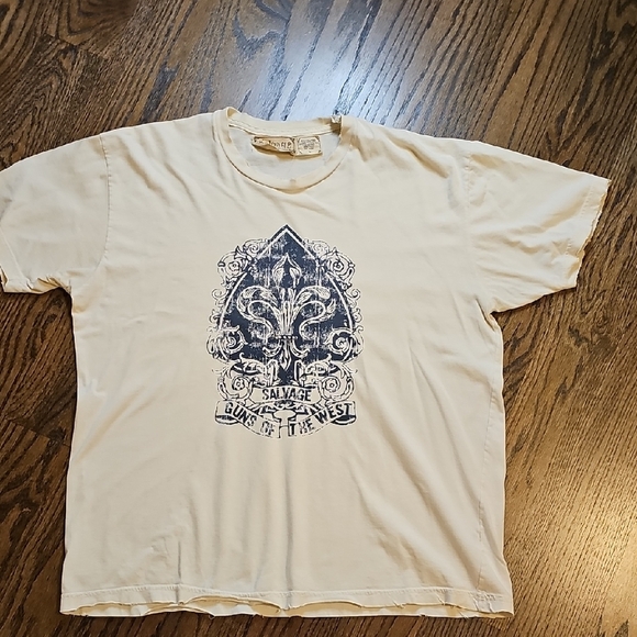 Salvage Cream Short Sleeve Tee with Ornate Design - Picture 1 of 10